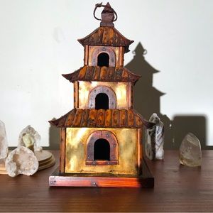 Bird House wooden and metal.